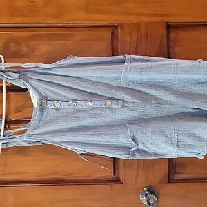 Ocean Drive Blue Button-Front Romper